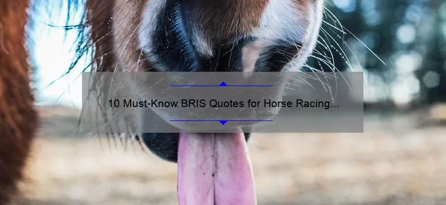 10 Must-Know BRIS Quotes for Horse Racing Fans [A Story of Success and Failure]