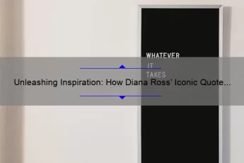 Unleashing Inspiration: How Diana Ross’ Iconic Quote Can Help You Overcome Obstacles [Plus Actionable Tips and Stats]