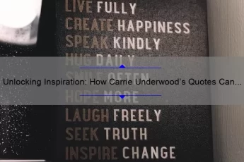 Unlocking Inspiration: How Carrie Underwood’s Quotes Can Help You Overcome Challenges [With Statistics and Tips]