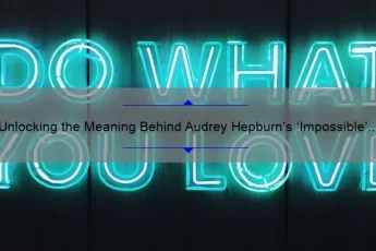 Unlocking the Meaning Behind Audrey Hepburn’s ‘Impossible’ Quote: A Guide to Overcoming Obstacles [with Statistics and Solutions]