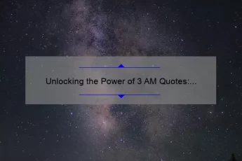 Unlocking the Power of 3 AM Quotes: Inspiring Stories, Practical Tips, and Surprising Stats [For Night Owls and Early Birds]