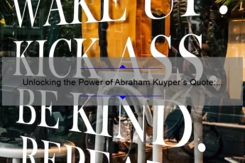 Unlocking the Power of Abraham Kuyper’s Quote: How One Idea Can Transform Your Life [Expert Tips and Stats]