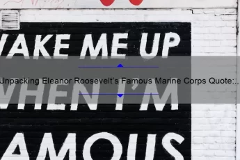 Unpacking Eleanor Roosevelt’s Famous Marine Corps Quote: How Her Words Can Inspire and Empower You [With Surprising Statistics and Practical Tips]